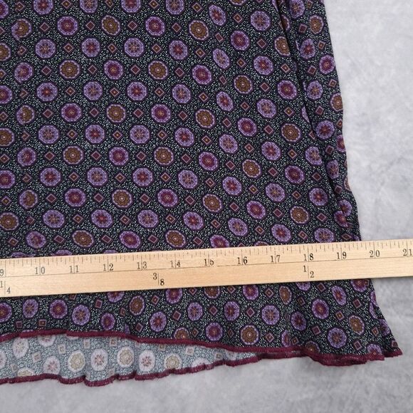 VntgY2K Slip Dress Womens Small Black Purple Rayon Ruffle Strappy Whimsy Goth - Picture 13 of 16